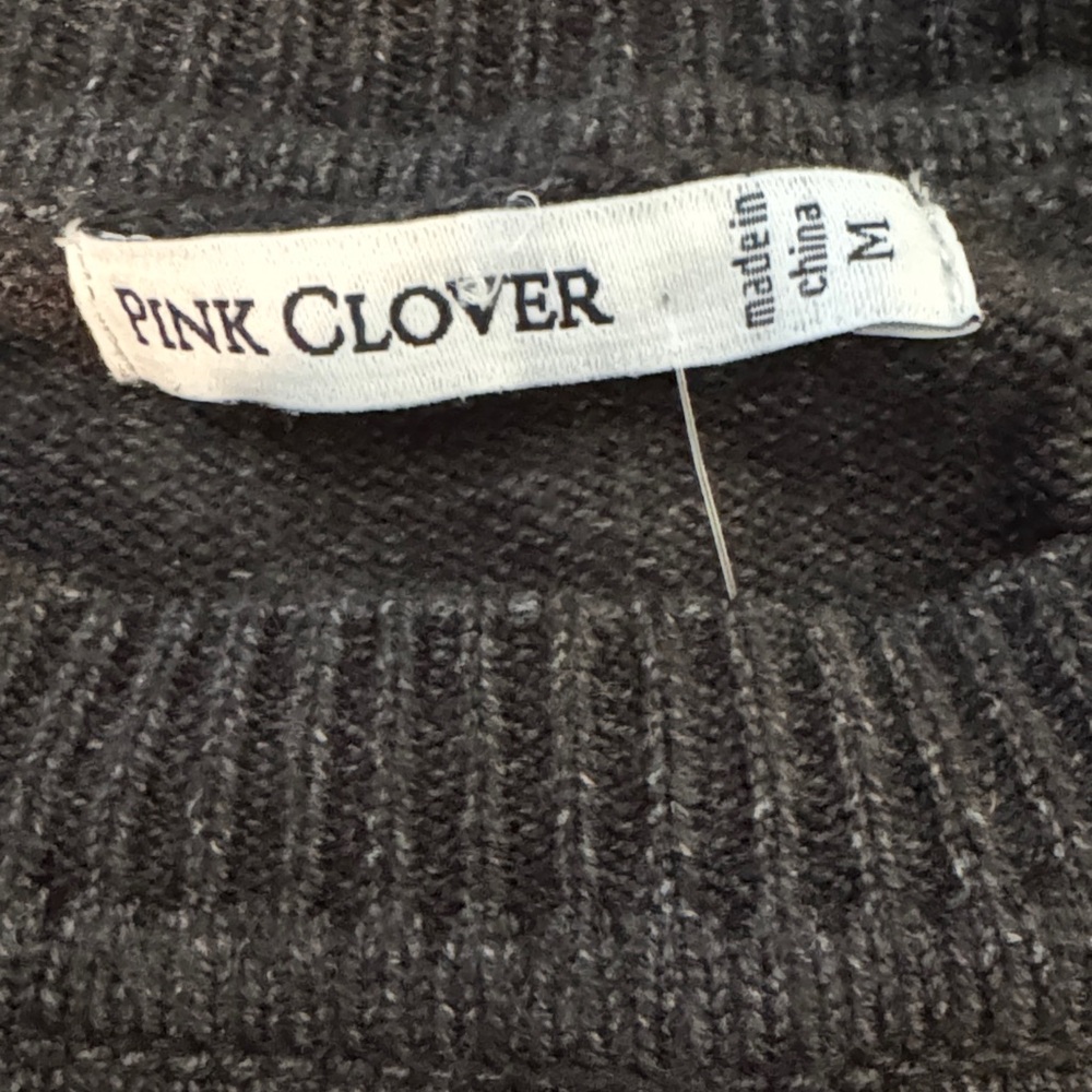 Pink Clover Charcoal Knit Sweater